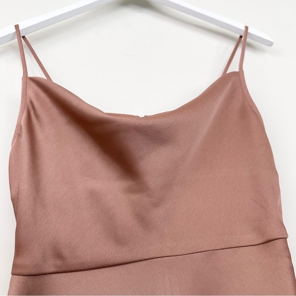 BHLDN Cali Satin Draped Cowl Neck Midi Slip Bridesmaid Dress Sedona - Picture 7 of 16